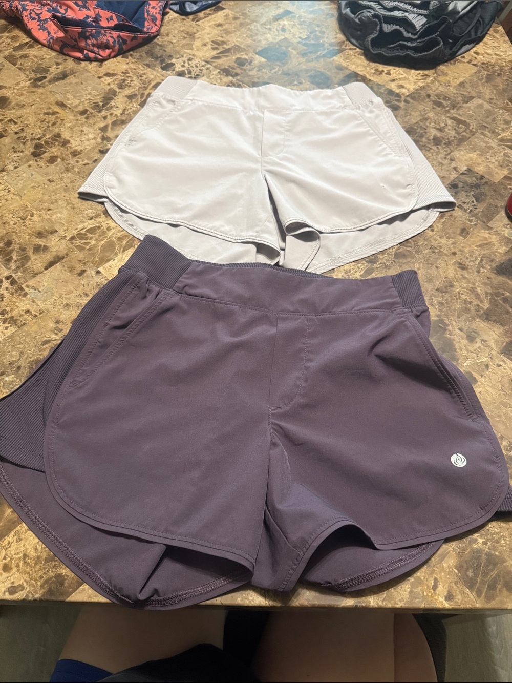 Apana Plum and Light Gray Athletic Shorts Duo